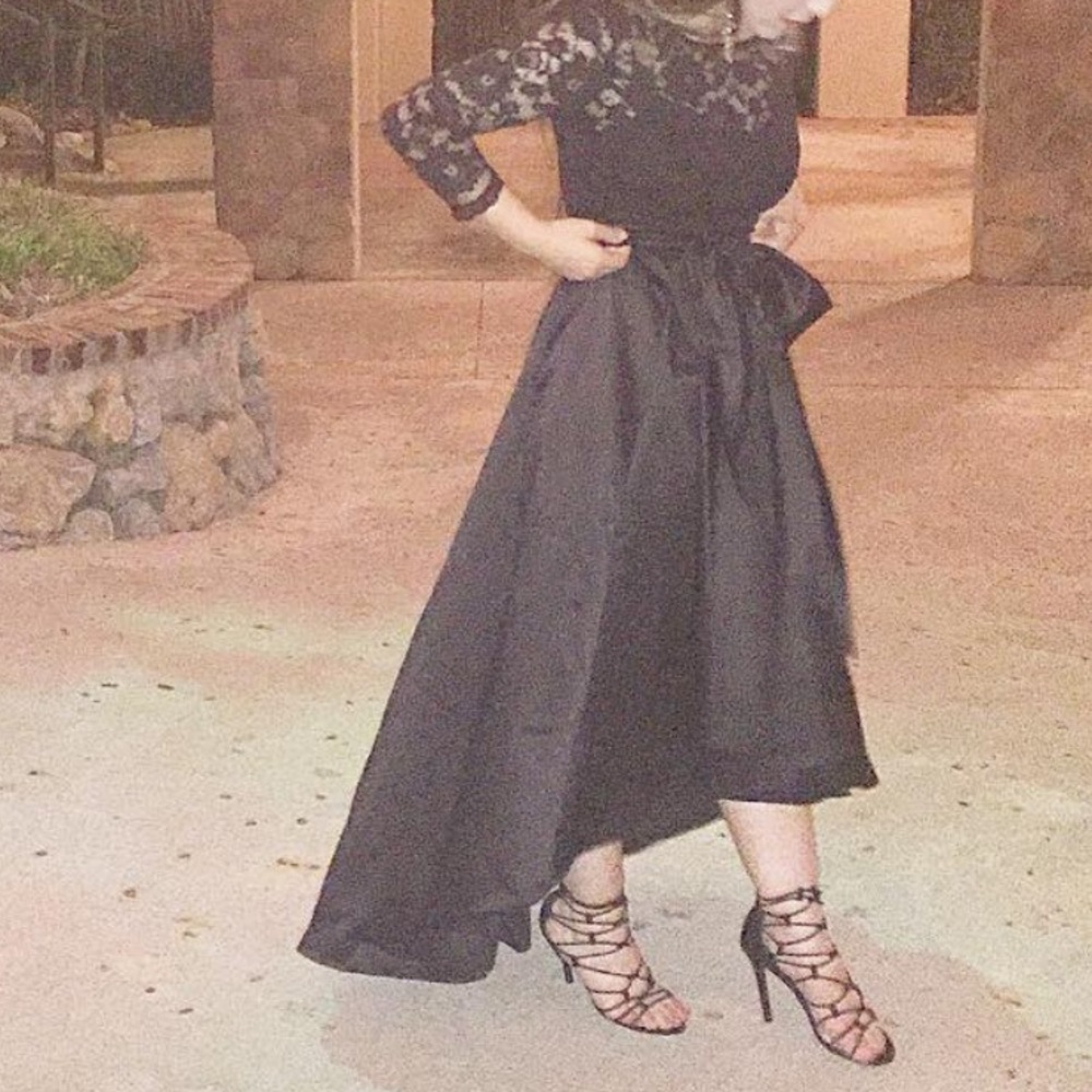 High low black gown